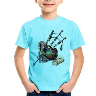 Imagem de Camiseta Infantil Gaita de Foles - Foca na Moda, Azul claro, 2