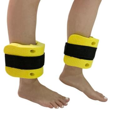 Imagem de Par Tornozeleira Em EVA Hidroginástica 3 à 4kg DF1099 Amarelo Dafoca S