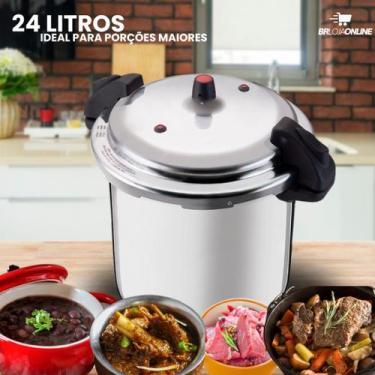 Imagem de Panela de Pressão Aluminio Nacional 24 Litros para Hotéis, Pousadas e 