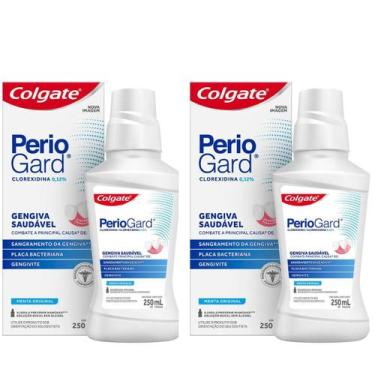 Imagem de Kit 2 Enxaguante bucal colgate PerioGard menta original sem álcool 250
