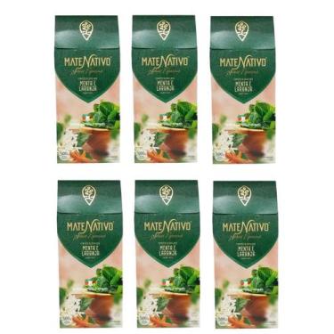 Imagem de 6 Erva Mate Chimarrão MATE NATIVO MENTA E LARANJA 500g
