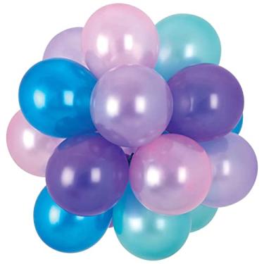 Imagem de Amscan 110785 Lustre de látex preenchido a ar - 13 cm | Pérola cósmica | 27 peças Balão