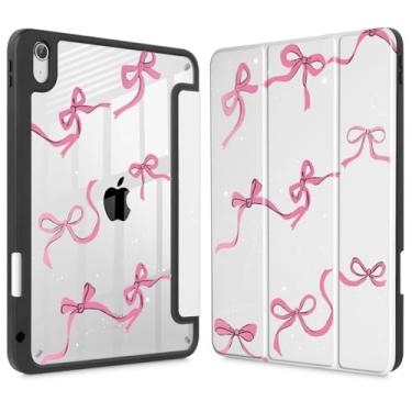 Imagem de May Chen Capa para iPad Air 11 (M3 2025 / M2 2024) 7º 6º, iPad Air 4 e 5 de 10,9 polegadas, 5º 4º (2022/2020) - Suporte para lápis + hibernar/despertar automático, capa traseira transparente à prova