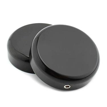 Imagem de FSFY 1 conjunto de tampas de porca de haste de garfo superior para Harley Davidson Street Bob Breakout V-ROD Dyna Softail Sportster XL 883 1200, preto