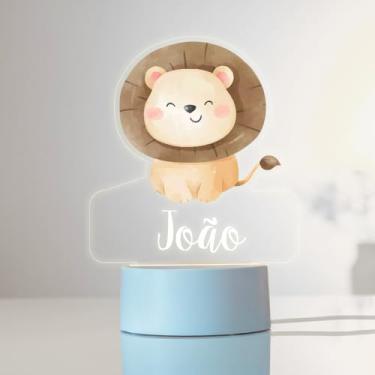 Imagem de Luminária colorida Led UV - Leão com Nome personalizavel, Animais, Safari