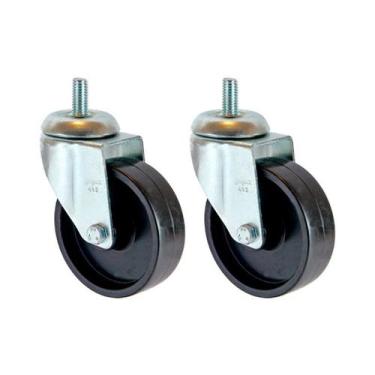 Imagem de Kit 2 un roda rodízio giratório rosca polipropileno 3 pol - AJAX