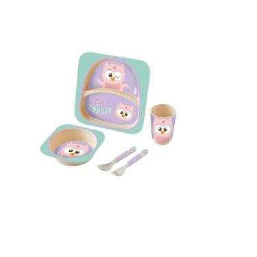 Imagem de Kit Alimentação Baby 5 Peças Coruja - Zoop Toys