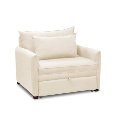 Imagem de Poltrona Cama Retrátil Solteiro com Rodízio Cloe Bouclê E03 - D`Rossi