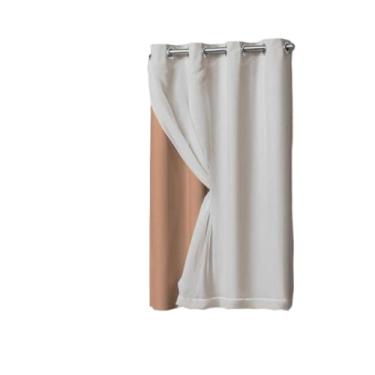 Imagem de Cortina Blackout PVC com voil 1,10m x1,30m Veda a Luz folha unica