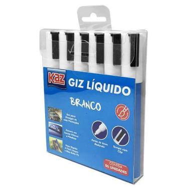 Imagem de Giz Liquido 6 Marcadores Branco Kaz