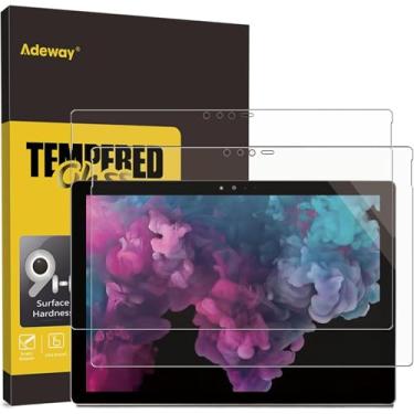 Imagem de Adeway [Pacote com 2] Protetor de tela de vidro temperado para Surface Pro 6 UAG capa/Surface Pro 5/Surface Pro 4, HD transparente premium, alta responsividade, resistente a arranhões, 12,3 polegadas