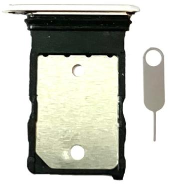 Imagem de Substituição do suporte da bandeja do cartão SIM único + pino ejetor de cartão para Google Pixel 9 Pro XL (prata)