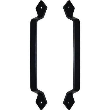 Imagem de Puxador Duplo Colonial Aço Horus Preto Fosco 300Mm Colonial