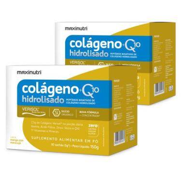 Imagem de Kit 2 Colágeno Verisol Sachês Sabor Manga com Maracujá 30x5g + Q10 Max