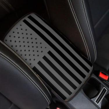 Imagem de Horeset Bandeira americana ajuste universal auto console central almofada descanso de braço carro apoio de braço caixa de proteção ajuste SUV caminhão sedan