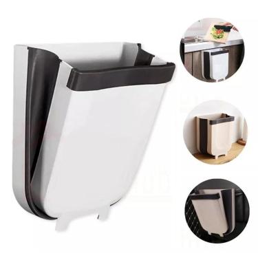 Imagem de Lixeira Extensível Retrátil Dobrável Porta Gaveta Cozinha