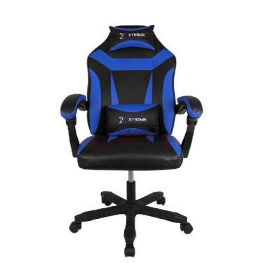 Imagem de Cadeira Gamer Conthey Supra Até 120 Kg Reclinável Preto/azul