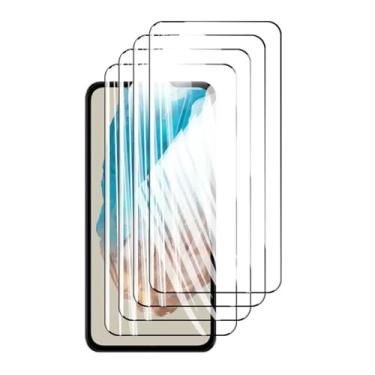 Imagem de Protetor de tela 4 peças para Samsung Galaxy M35 5G, vidro temperado cristal 9H alumínio de alta qualidade antirriscos capa amigável impressão digital (preto)