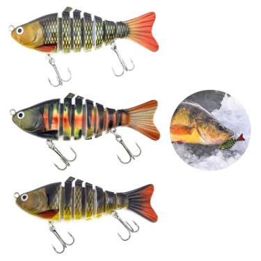 Imagem de Bionic Iscas de pesca para natação, pacote com 3 - iscas deslizantes robóticas para robalo, truta e walleye, isca de despertar realista com ação de afundamento lento, isca de água salgada/doce