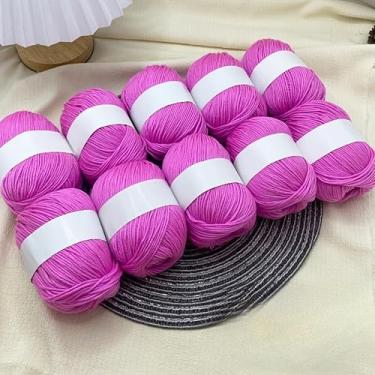 Imagem de Pacote com 1 fio de mistura de seda luxuoso, macio e leve, bege e fio trançado de caxemira - adequado para suéteres, cachecóis, chapéus, cobertores para jovens (vermelho rosa)