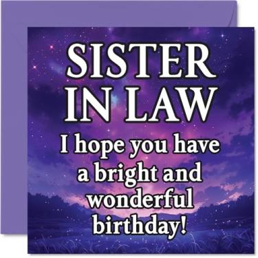 Imagem de Stuff4 Cartão de aniversário Sister in Law - Céu noturno mágico - Cartão de feliz aniversário para cunhada do irmão irmão, cartões comemorativos brilhantes e maravilhosos de 14 cm