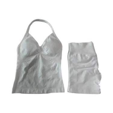 Imagem de Conjunto De Top E Shorts Sem Costura De Cintura Alta Para Academia 2 P