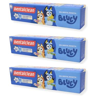Imagem de 3X GEL DENTAL INFANTIL BLUEY 50G COM FLÚOR - DENTALCLEAN