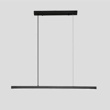 Imagem de Luminária pendente ultrafina em latão, luminária linear suspensa em cobre com cúpula de acrílico, lustre moderno de LED, luminárias suspensas longas para sala de jantar, luminárias pendentes