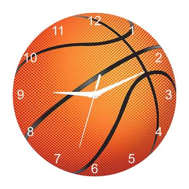 Imagem de Relógio de parede Basketball Silent Non-Tickting, material ABS de 30 cm