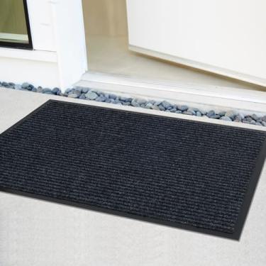 Imagem de Neiza Tapete de porta frontal 91 cm x 61 cm para ambientes internos e externos com revestimento de borracha para todos os climas, fácil de limpar, lavável, capachos de entrada comerciais, para casa