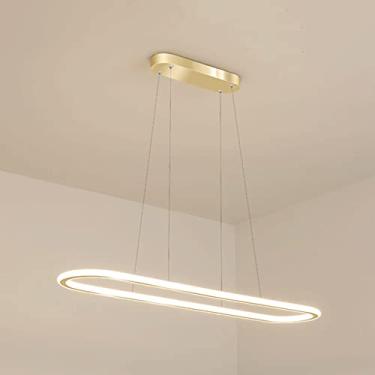 Imagem de Luminária pendente de anel longo ultrafina, luminária suspensa linear de metal com cúpula de silicone, lustre LED moderno, luminárias de suspensão para sala de jantar, luminárias pendentes c