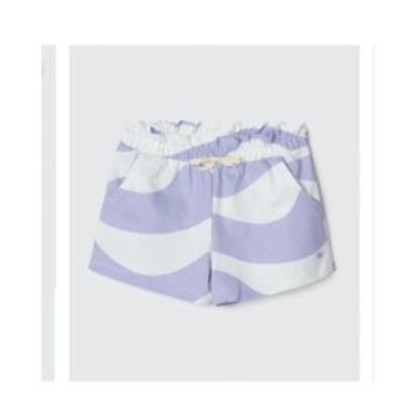 Imagem de Shorts Infantil Menina Faixas Branco/Roxas Hering-Feminino