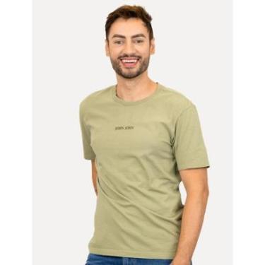 Imagem de Camiseta John John Masculina Regular Clean Graphic Verde Médio-Masculino