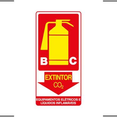 Imagem de Placa De Sinalização Extintor BC CO2 Equipamentos Elétricos E Líquidos