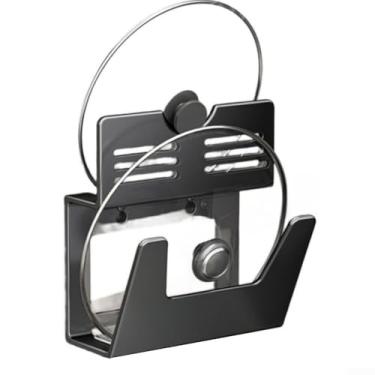 Imagem de Aluminium Wall Mounted Pot Lid Storage Rack - Space Saving Kitchen Organizer Lids 6-13 Inches, Sturdy Non-Perforated Metal Construction(01)