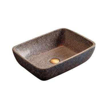 Imagem de Vessel Vanity Sink Retro Estilo Chinês Bancada Lavatório Hotel Cerâmica Arte Pia de Banheiro, 58 * 37 * 12 cm (comprimento * largura * altura) Bancada moderna