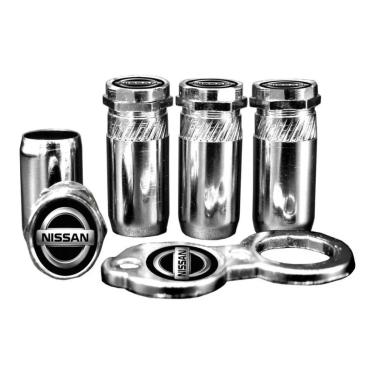 Imagem de Bico Tampa Pino de Válvula Antifurto Cromado Para Roda Emblema Nissan