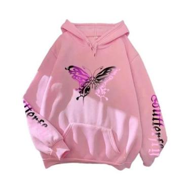 Imagem de Moletom Feminino Y2K Estampado Com Capuz Casual E Moderno Para Todas a