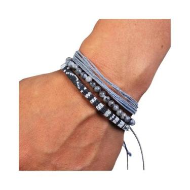 Imagem de Conjunto De Pulseiras Trançadas Boêmias Masculinas Com Pedra Natural, 