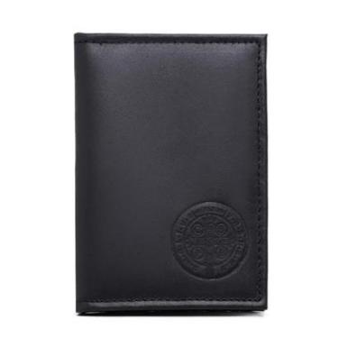 Imagem de Porta Documento CNH RG Couro Divisorias Para Cartoes Plasticos Internos Estampa Medalha São Bento-Masculino
