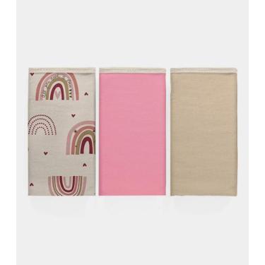 Imagem de Kit Três Panos de Boca Vivaldi Rosa, UN, Rosa