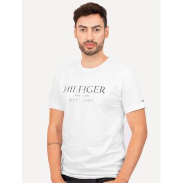 Imagem de Camiseta Tommy Hilfiger Masculina Big Logo Est.1985 Branca, S/P