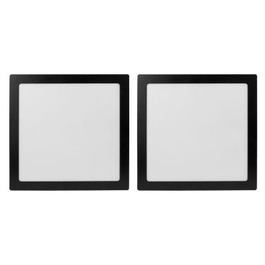 Imagem de Kit 2 Painel Led 29,3x29,3 Quadrado Preto Embutir 24w 6500k Foxlux