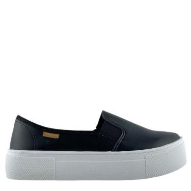 Imagem de Tênis Moleca Feminino Slip On Calce Fácil Elástico 5658530, Preto, 35
