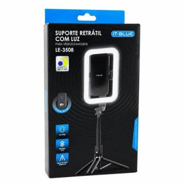 Imagem de Suporte retrátil com luz vídeos imagens c/ bluetooth le3508 - IT BLUE