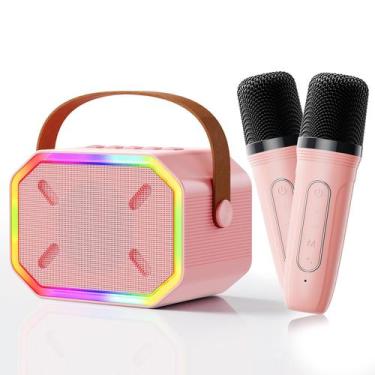 Imagem de Máquina de Karaokê Mini Portátil Niskite com Microfones Sem Fio e Alte