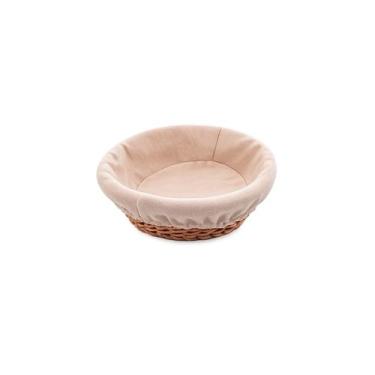 Imagem de Cesta de Pães Frutas Redonda Rattan Forro Mesa Posta Cafe - LYOR