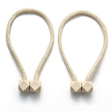 Imagem de Cortina de Bola Magnética Corda Amarra Costas Fivela Clipes Hastes Acessórias Acessórios Suporte Gancho Decorações para Casa, Arroz Branco, 1 peça