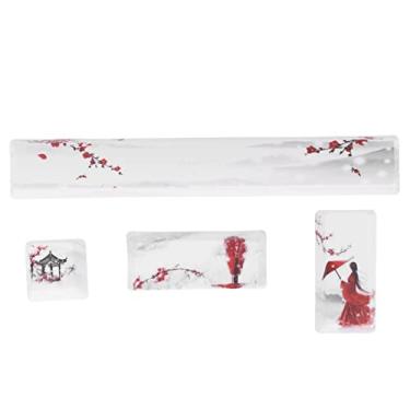 Imagem de Teclado de Jogo Personalizado - Sublimação Térmica Inverno Neve e Ameixa Teclado Universal para Teclado Mecânico para Tecla Espacial, Tecla ESC, Tecla Entrar, Numpad Enter