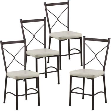 Imagem de Kit 4 Cadeiras Buffet em Alumínio para Cozinha, Restaurante - Trama